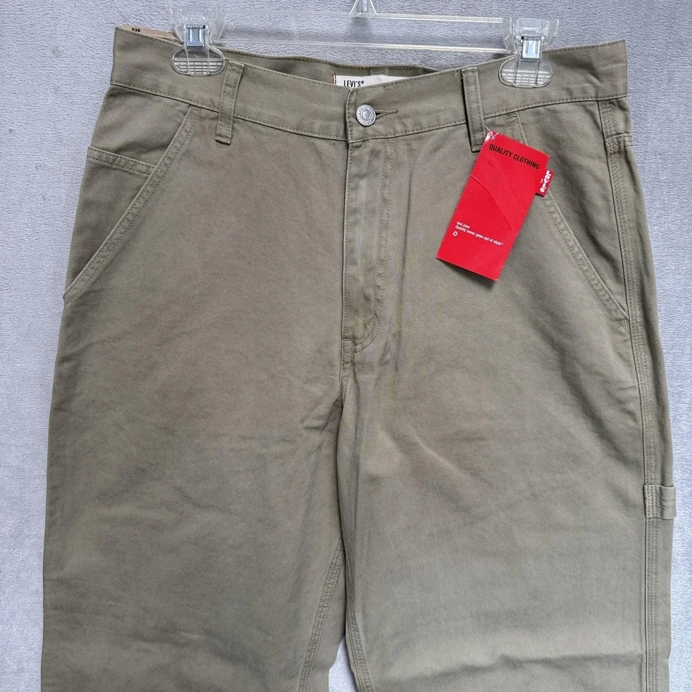 Vintage Levis‎ Carpenter Pants Mens 31x30 Green 100% Cotton 539 Utility Workwear